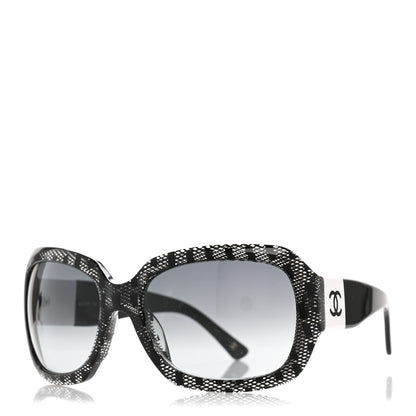 Chanel Acetate CC Lace Effect Sunglasses 5146-A Black White 1 of 7