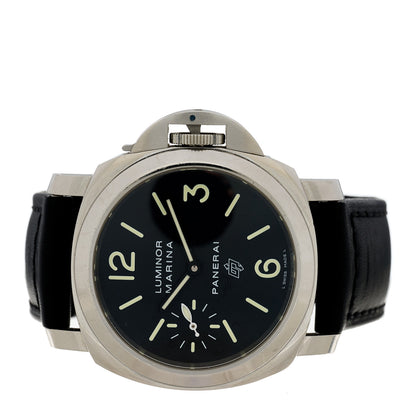 Panerai Stainless Steel Calfskin 44mm Luminor Marina Logo Acciaio Manual Winding Watch Black PAM01005 2 of 4