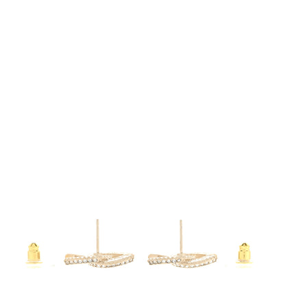 Chanel Crystal CC Earrings Light Gold 3 of 4