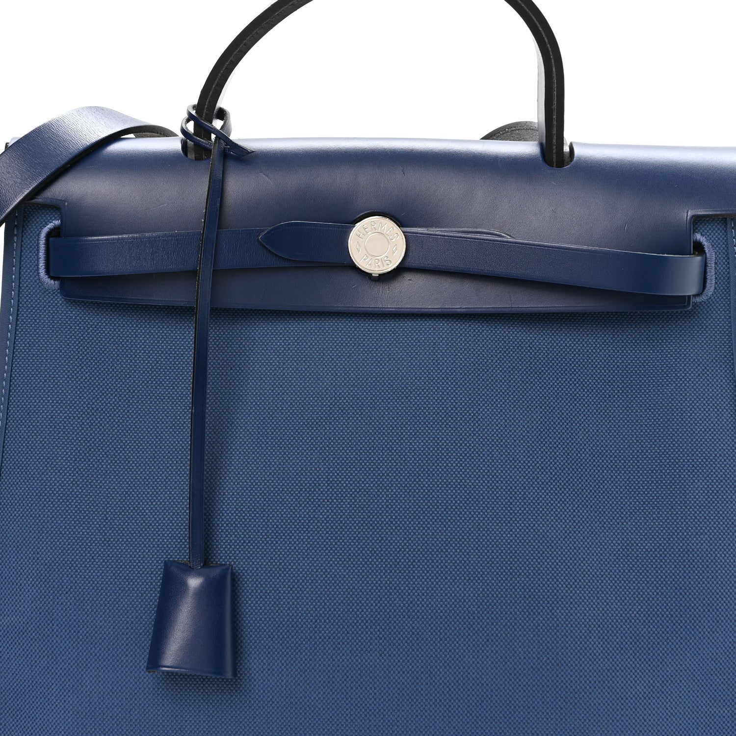 Hermes Military Toile Vache Hunter Herbag Zip 31 PM Bleu Brighton Bleu Saphir 8 of 10