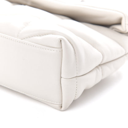 Saint Laurent Lambskin Quilted Toy Loulou Puffer Monogram Chain Satchel Blanc Vintage 11 of 12