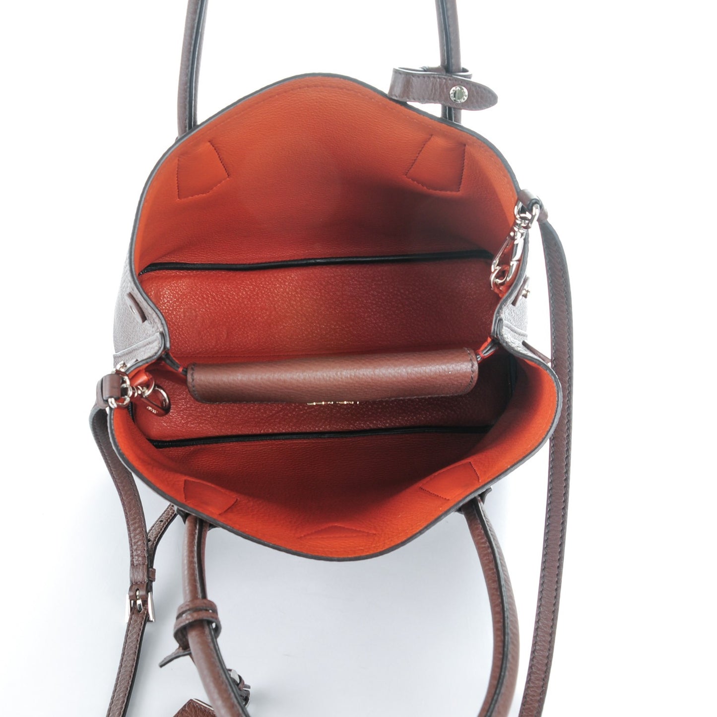 Vitello Daino Small Double Bag Bruciato Rame