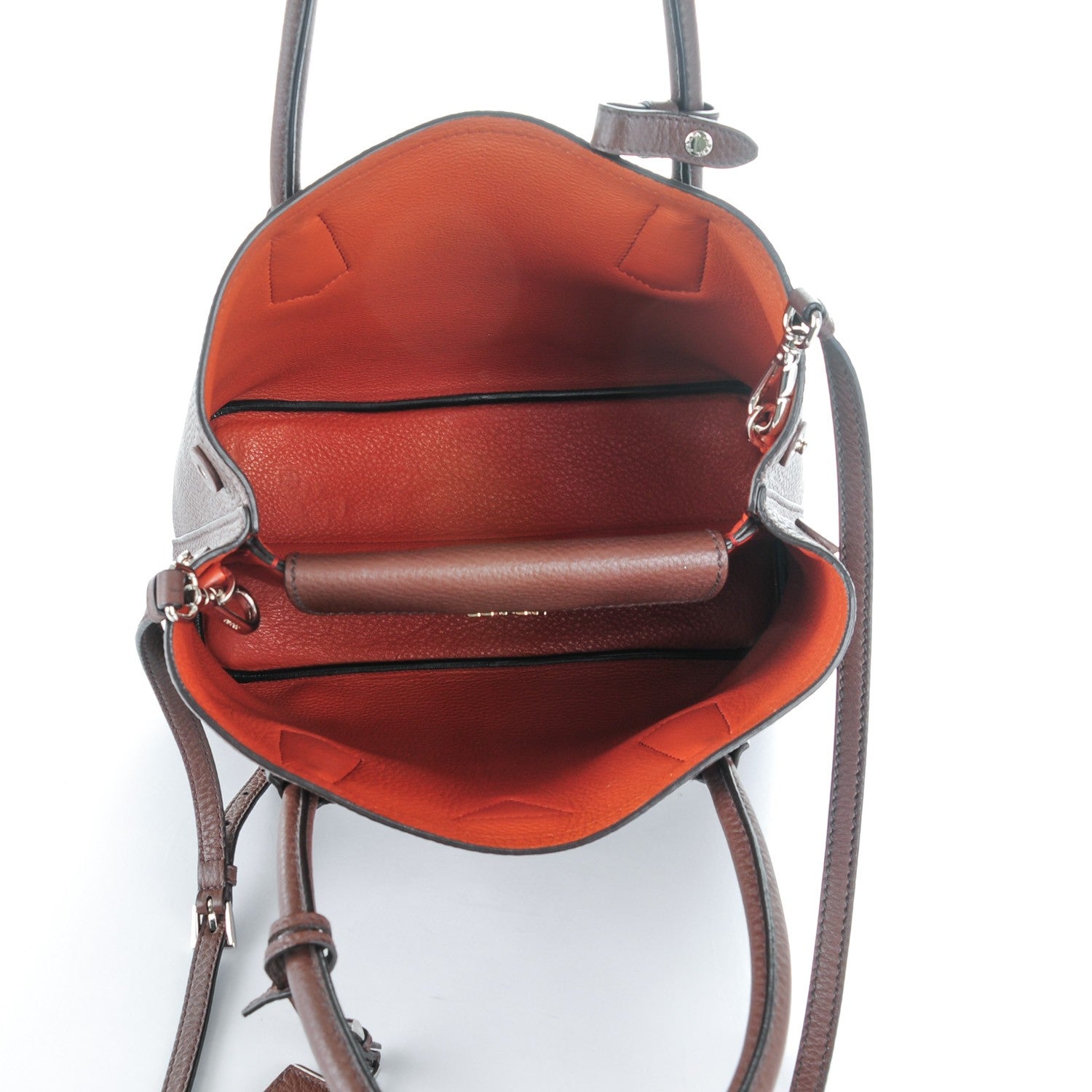 Prada Vitello Daino Small Double Bag Bruciato Rame 5 of 7