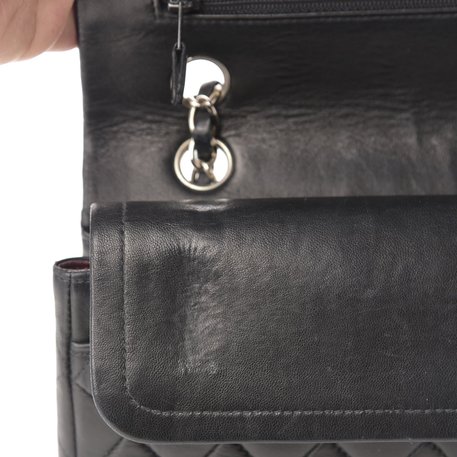 Chanel Lambskin Quilted Medium Double Flap Black 8 of 12