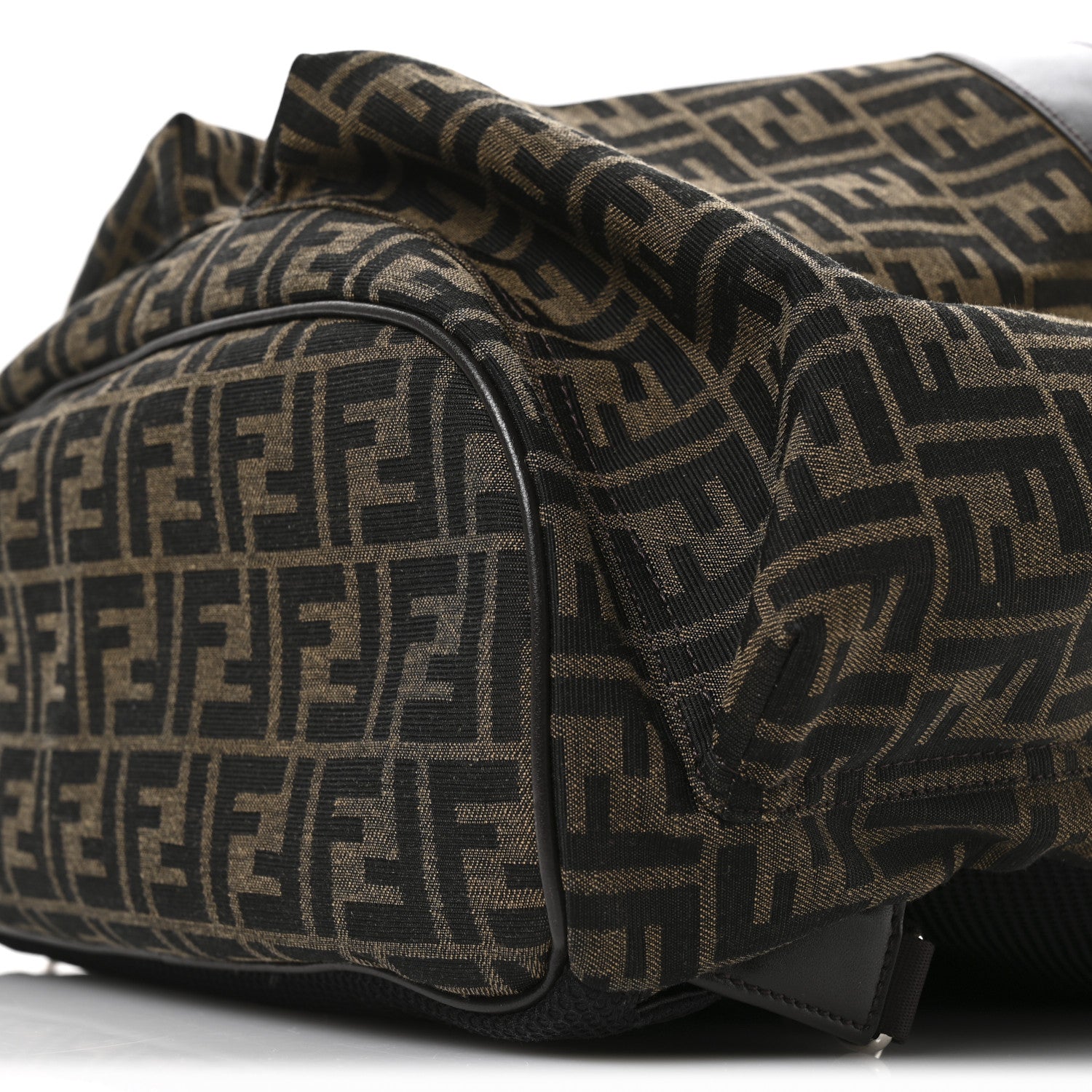 Fendi Recycled Fabric Jacquard Vitello Astro FF 1974 Large Fendi Strike Backpack Tobacco Moro Ebano 10 of 10