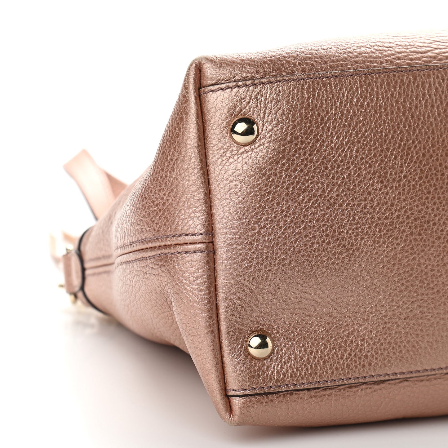 Metallic Cellarius Calfskin Small Soho Top Handle Satchel Pink