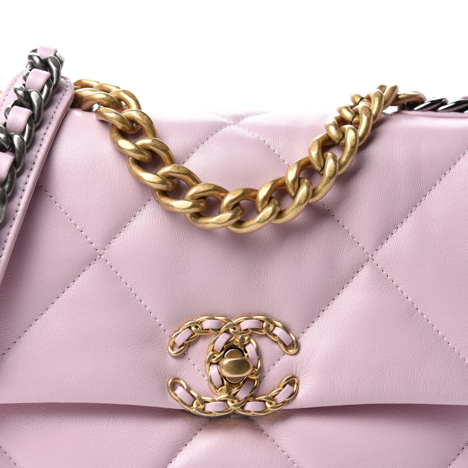 Chanel Lambskin Quilted Medium 19 Flap Light Pink 10 of 11
