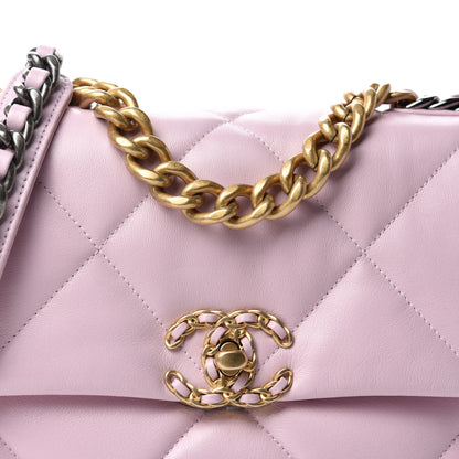 Chanel Lambskin Quilted Medium 19 Flap Light Pink 10 of 11