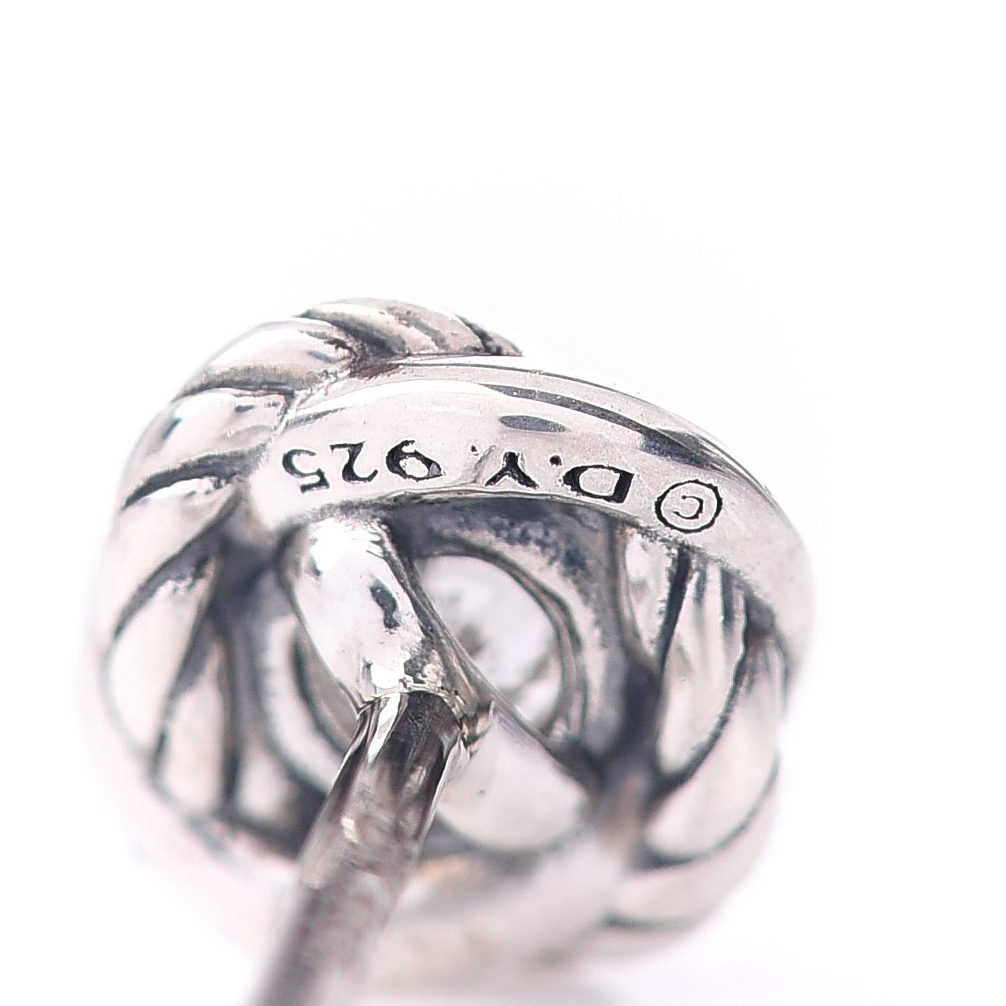 Sterling Silver Diamond 7mm Infinity Stud Earrings