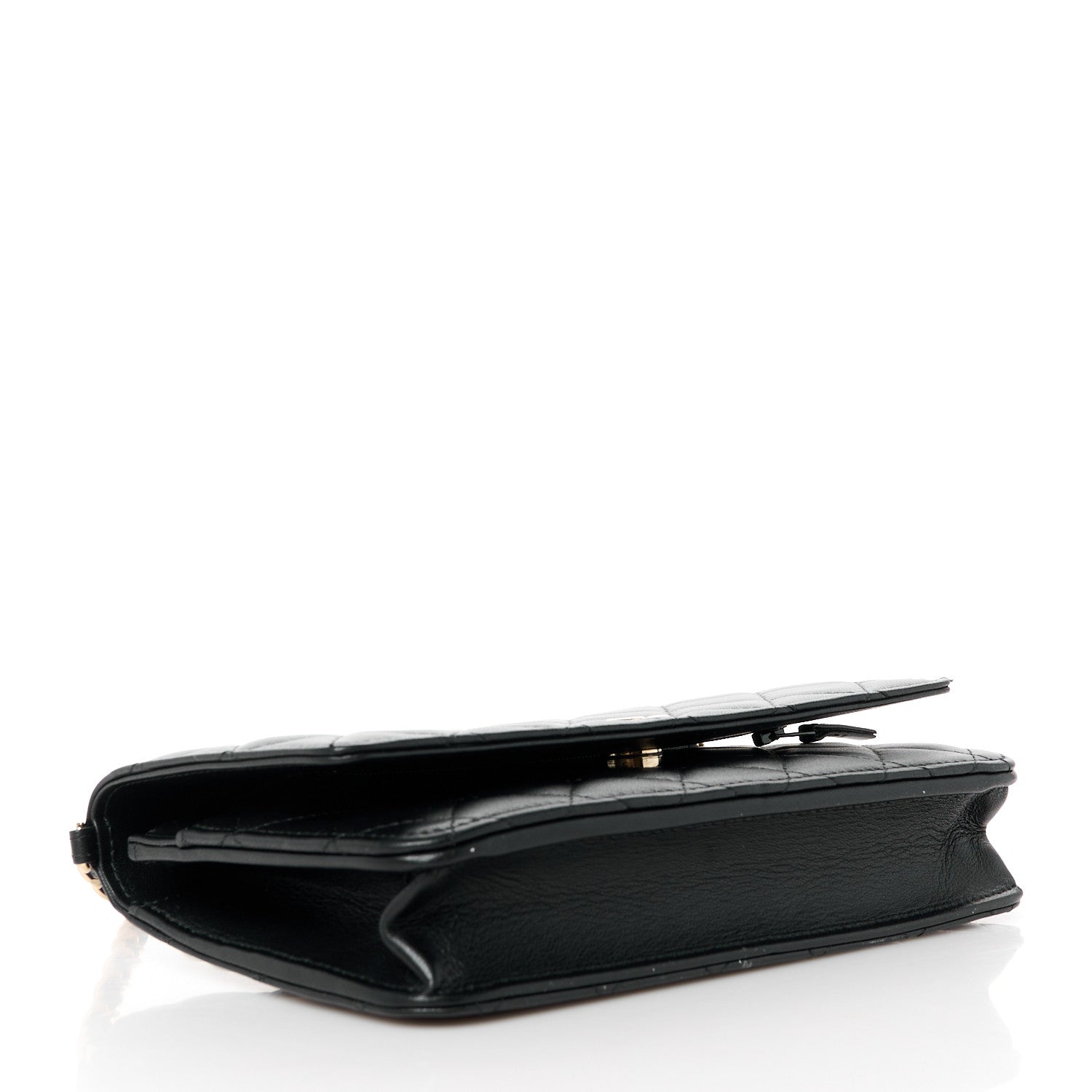 Chanel Lambskin Quilted Pearl Wallet On Chain WOC Black 4 of 12
