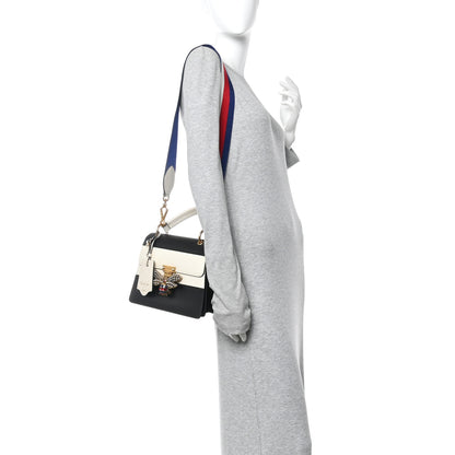 Gucci Calfskin Sylvie Web Small Queen Margaret Top Handle Bag Black White 2 of 10