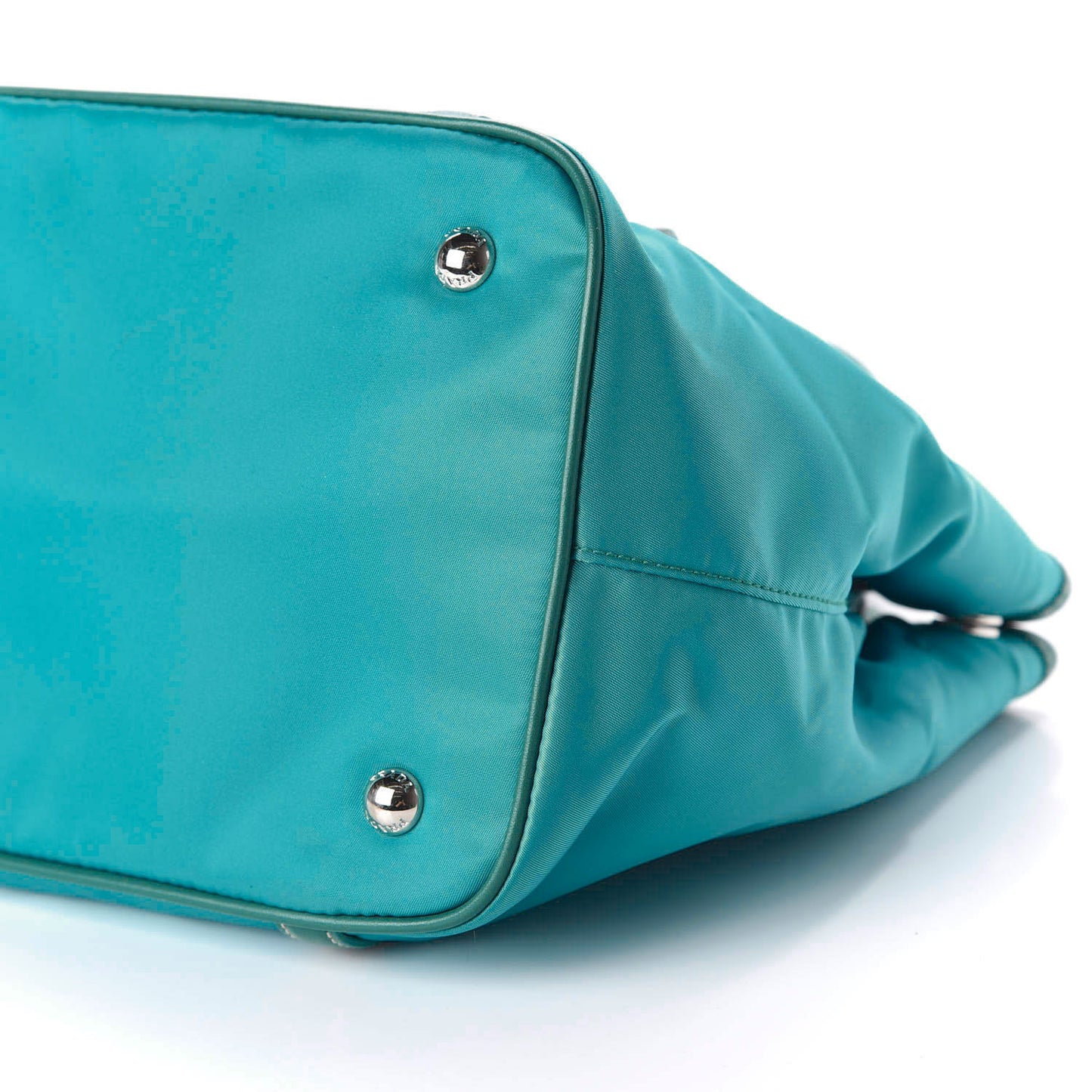 Nylon Tessuto Soft Calf Tote Turchese