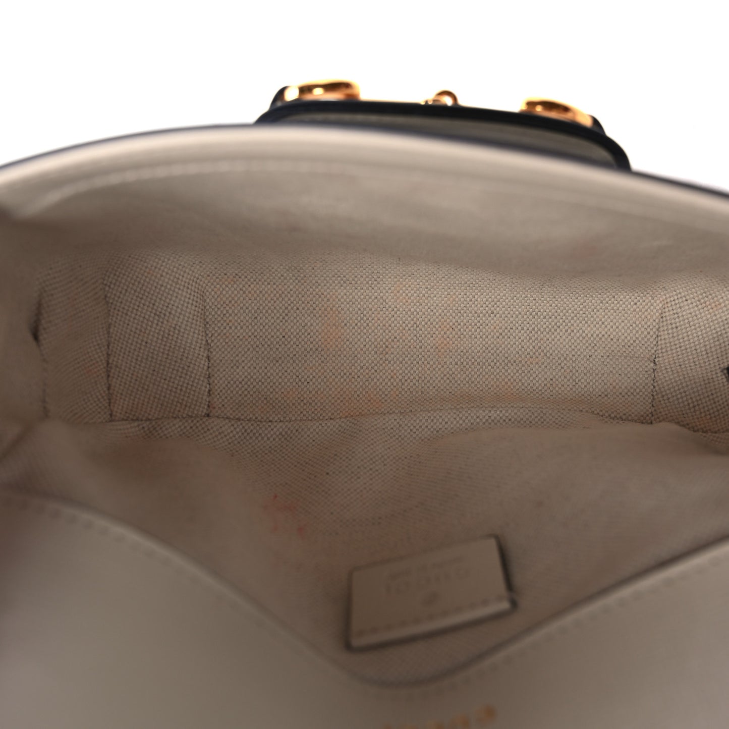 GG Supreme Monogram Web Mini Horsebit 1955 Shoulder Bag Beige Mystic White