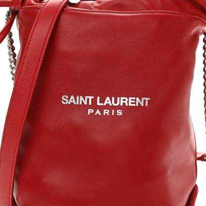 Saint Laurent Lambskin Small Teddy Bucket Bag Red 9 of 12