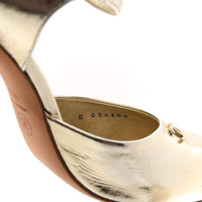 Chanel Laminated Lambskin CC Pumps 40.5 Gold 8 of 11