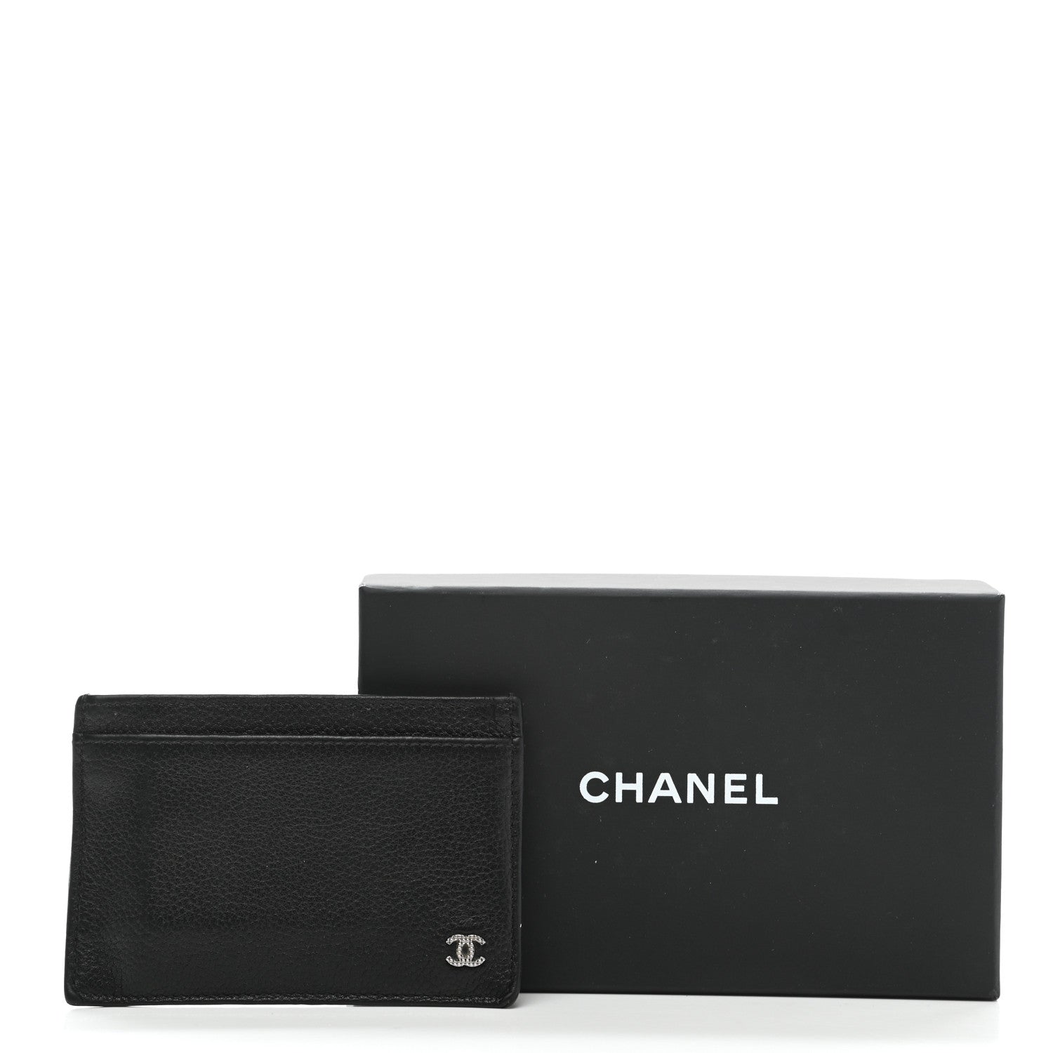 Chanel Grained Calfskin CC Card Holder Black 10 of 10