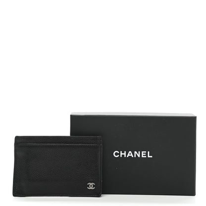 Chanel Grained Calfskin CC Card Holder Black 10 of 10