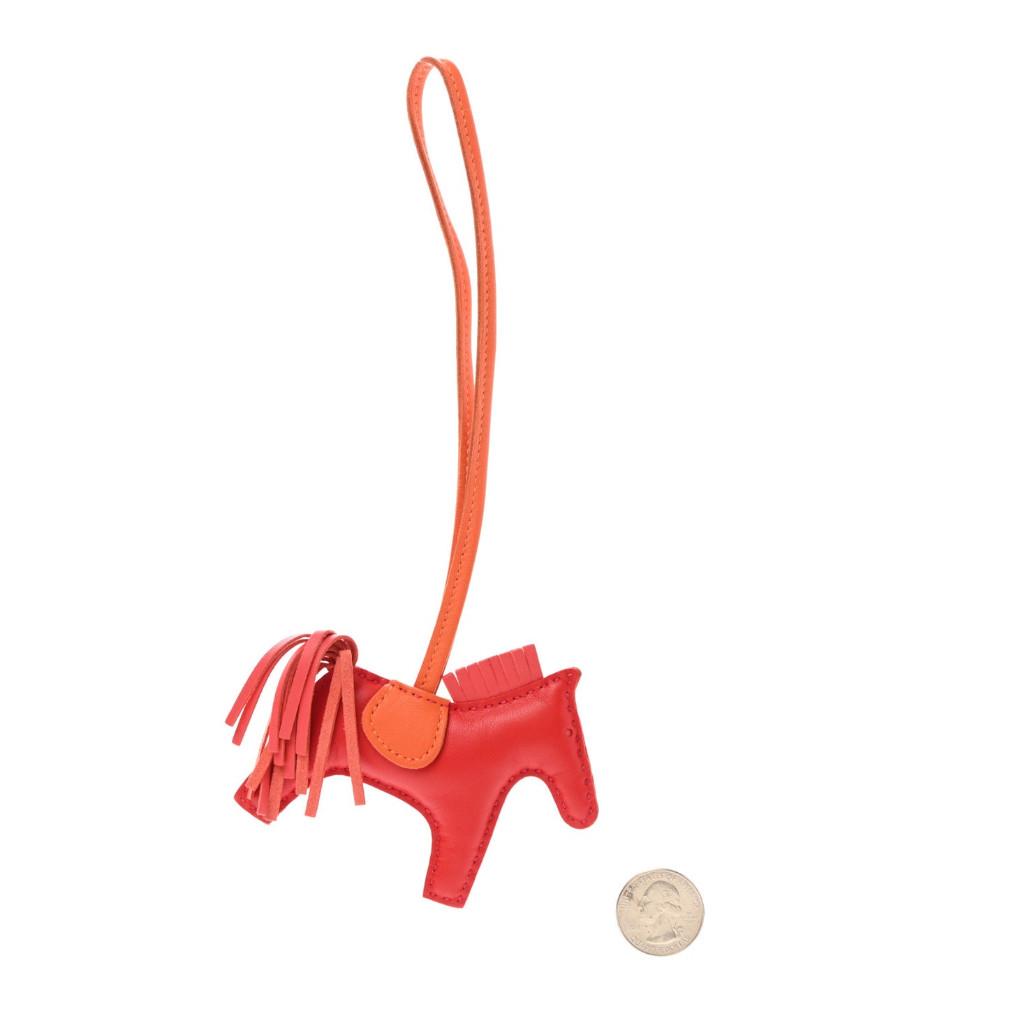 Milo Lambskin Grigri Rodeo Horse Bag Charm PM Rouge Rose Indien Jaipur Feu