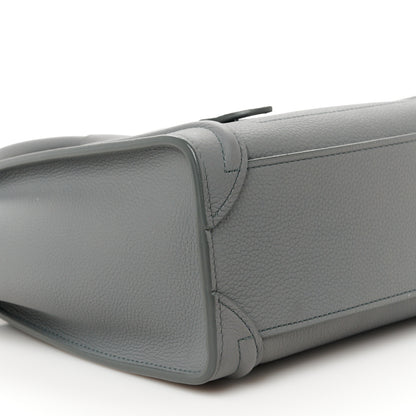 Celine Drummed Calfskin Nano Luggage Kohl 9 of 10