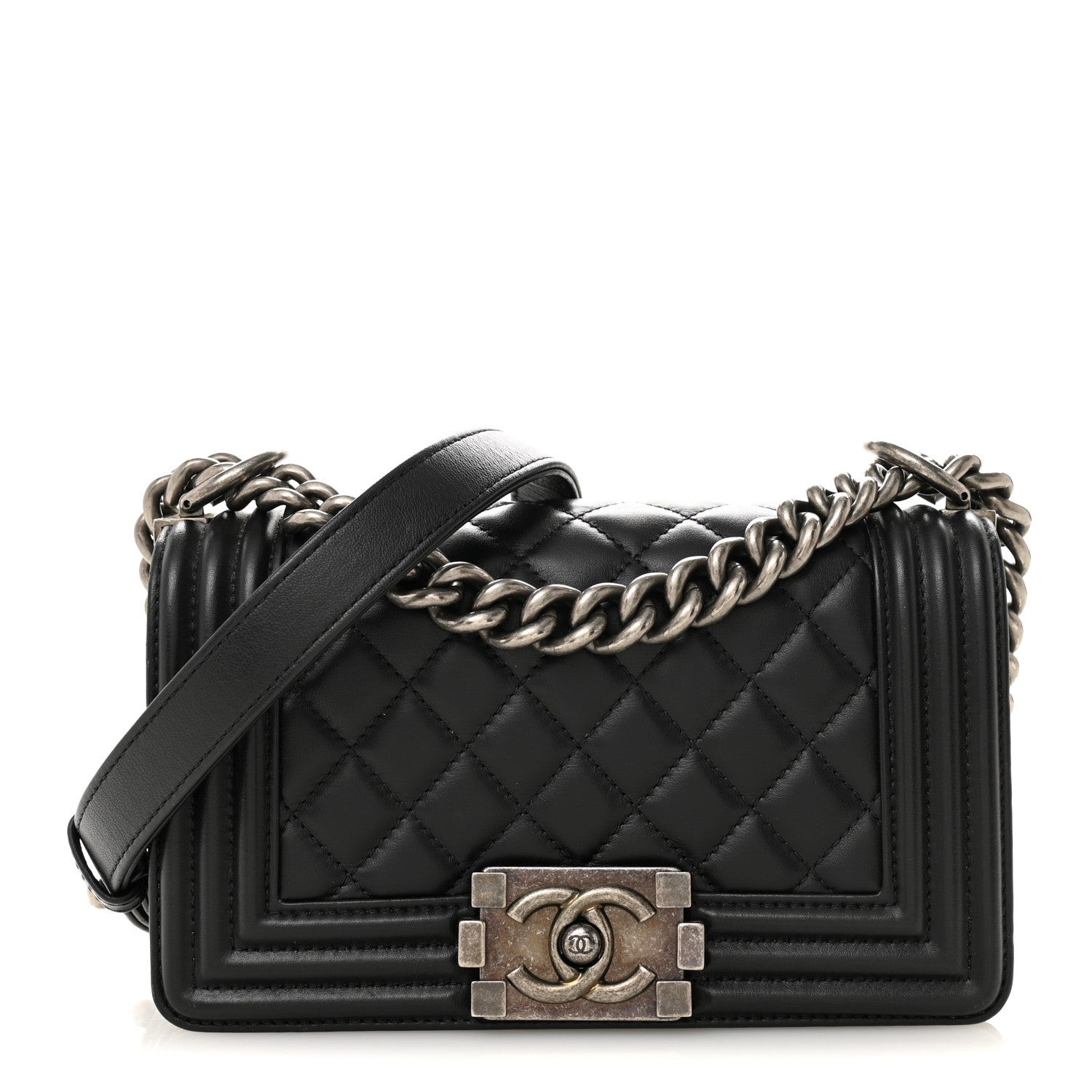 Chanel Lambskin Quilted Small Boy Flap Black 1 of 15