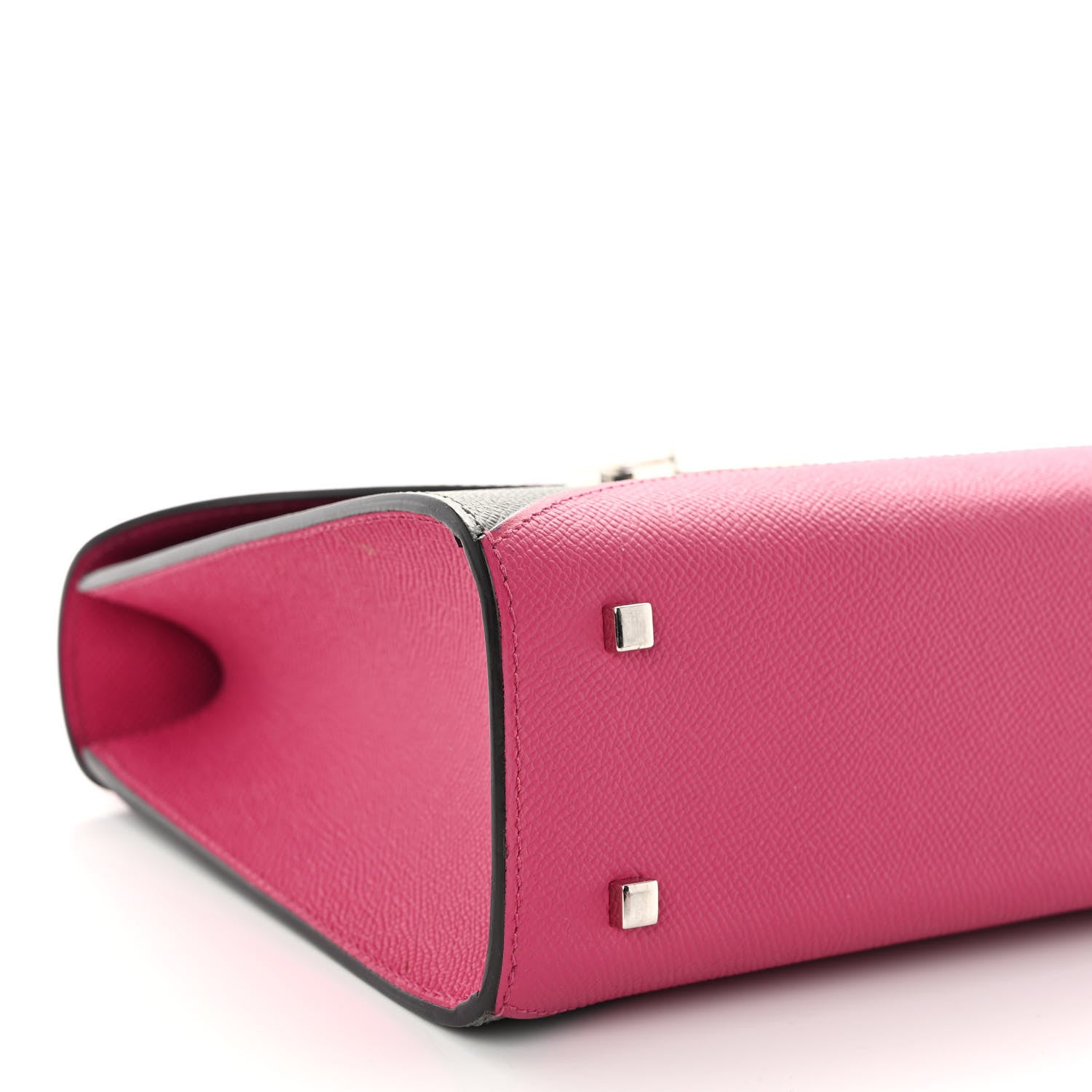 Moynat Carat Calfskin Bicolor Gabrielle PM Fuchsia Tourterelle 8 of 10