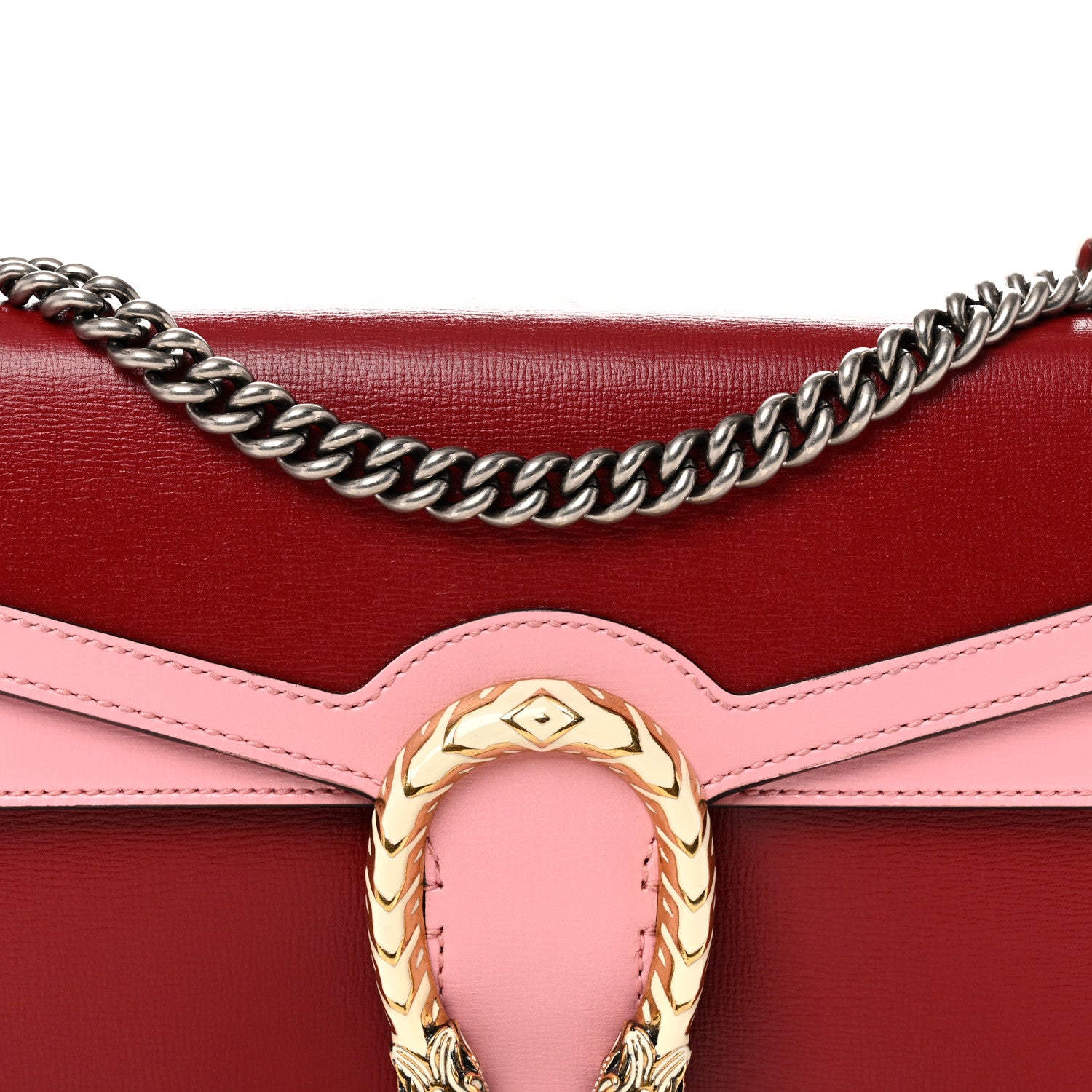 Gucci Azalea Calfskin Enamel Small Dionysus Shoulder Bag New Cherry Red Wild Rose Off White 9 of 11