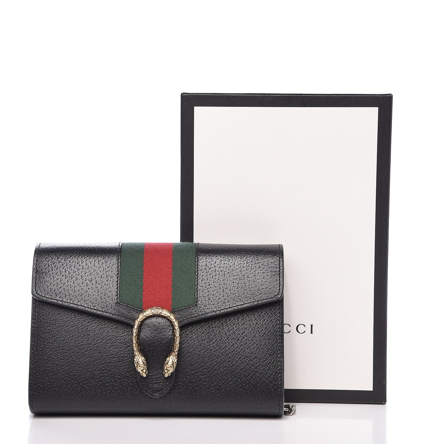 Gucci Calfskin Web Mini Dionysus Chain Wallet Black 15 of 15