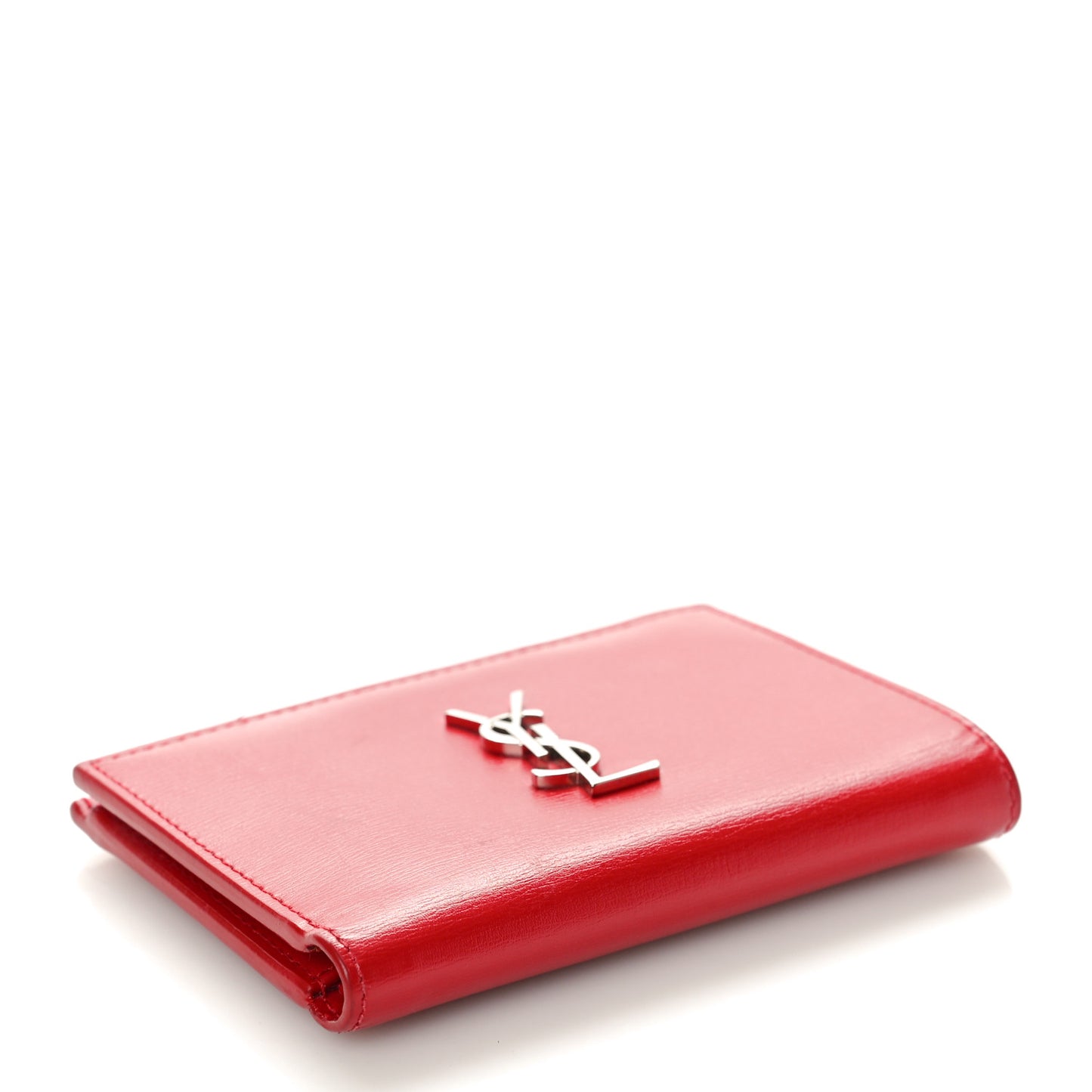 Calfskin Fragments Flap Wallet Red