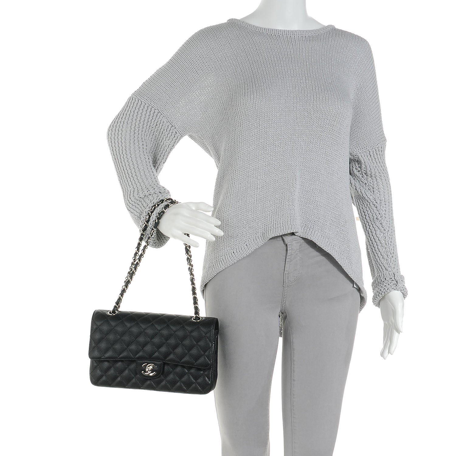 Chanel Caviar Quilted Medium Double Flap Black 2 of 7