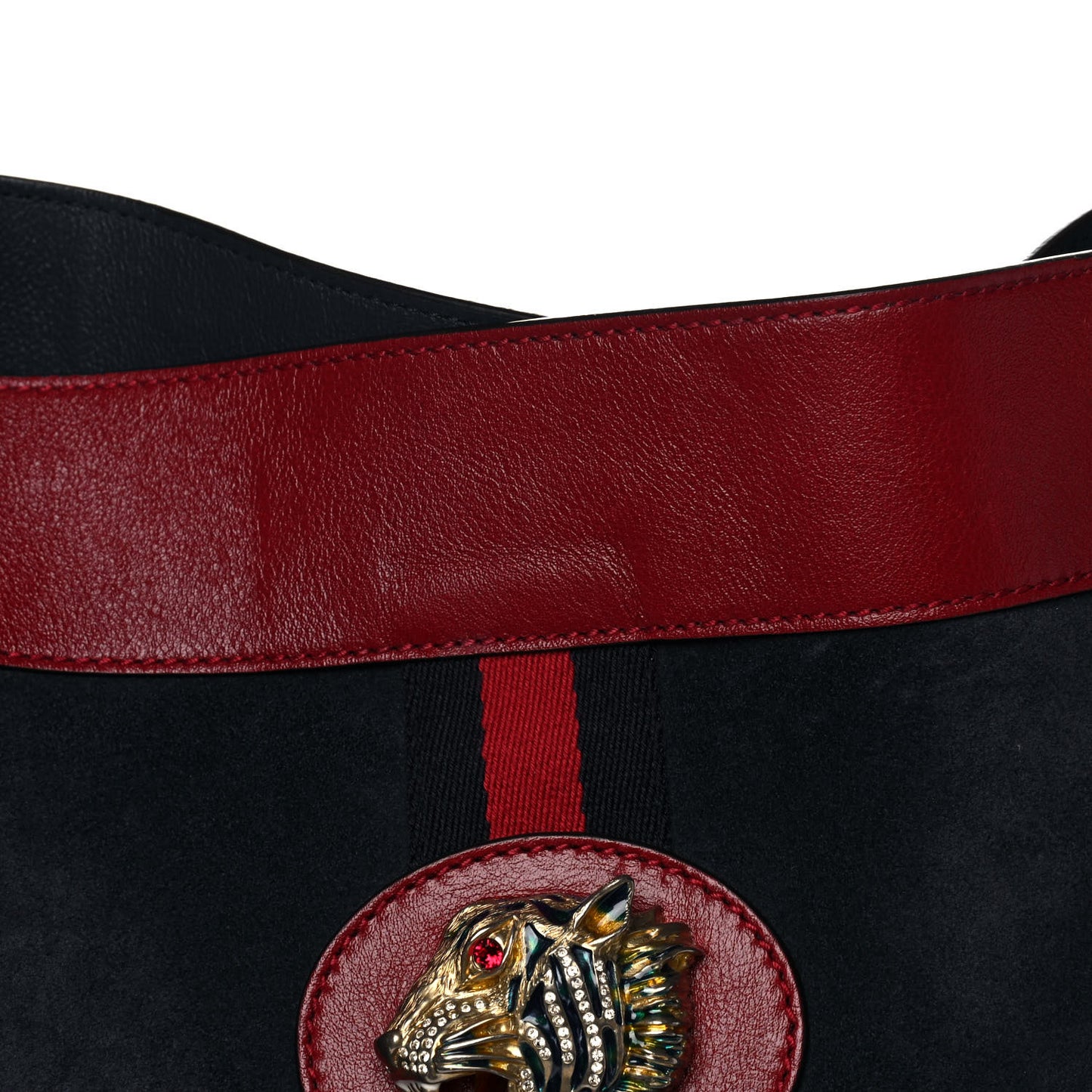 Suede Calfskin Large Rajah Chain Tote New Blue Romantic Cherry