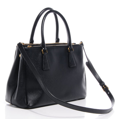 Prada Saffiano Lux Small Double Zip Tote Nero Black 3 of 9