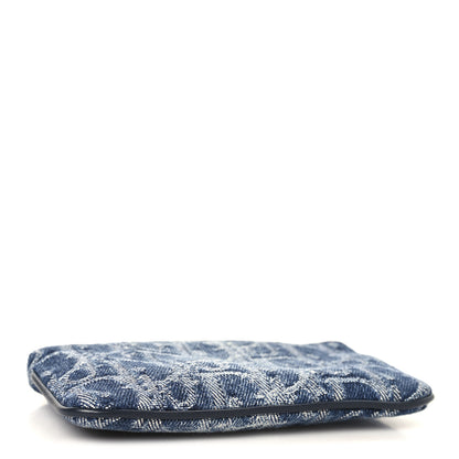 Christian Dior Denim Jacquard Oblique DiorTravel Myrte Zipped Key Case Blue 4 of 8