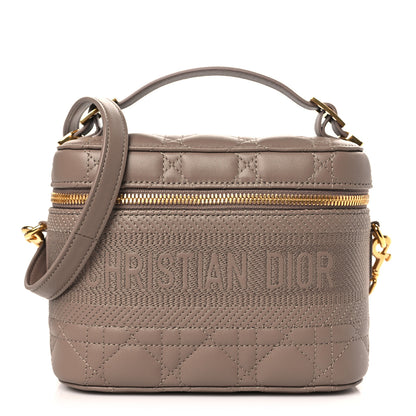 Christian Dior Lambskin Cannage Small Diortravel Vanity Case Warm Taupe 1 of 8