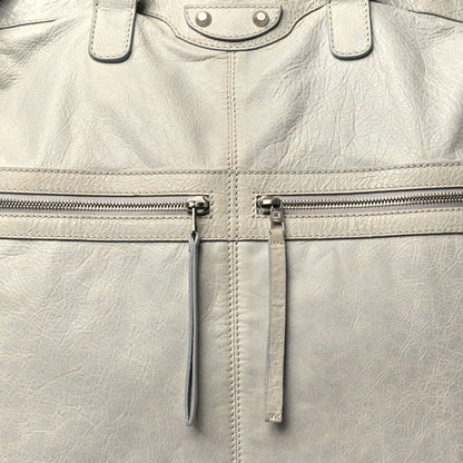 Balenciaga Agneau Classic Hardware Large Square Tote Gris Ciment 8 of 13