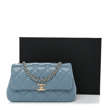 Chanel Lambskin Quilted Rectangular Phone Holder Clutch With Chain Dark Blue 11 of 11