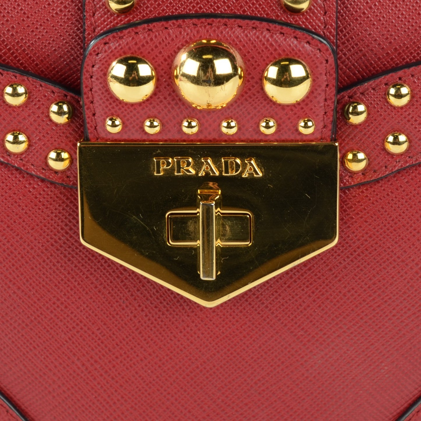 Saffiano Sound Studded Hobo Rosso