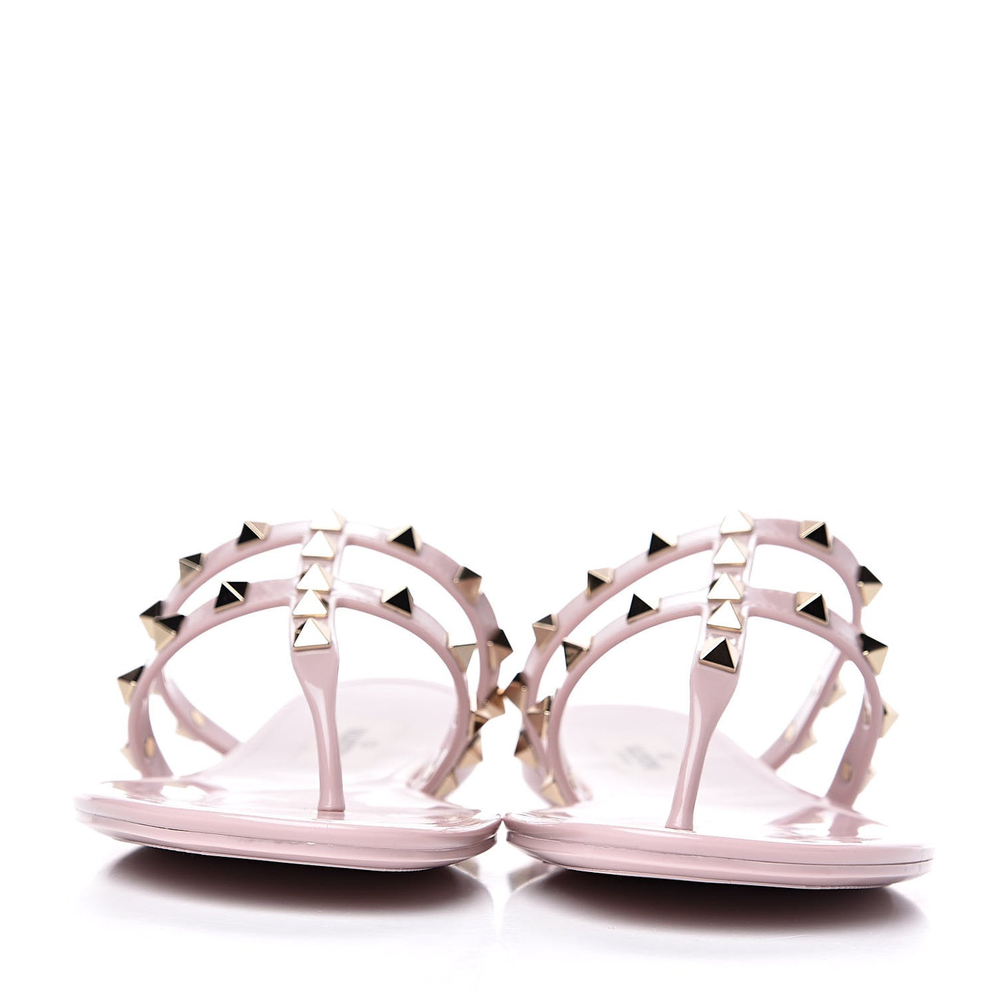 PVC Jelly Rockstud Caged Flat Thong Sandals 37 Water Rose