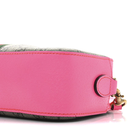 Gucci GG Supreme Monogram Textured Dollar Calfskin Web Ophidia Small Crossbody Bag Beige Ebony Fuchsia 9 of 11