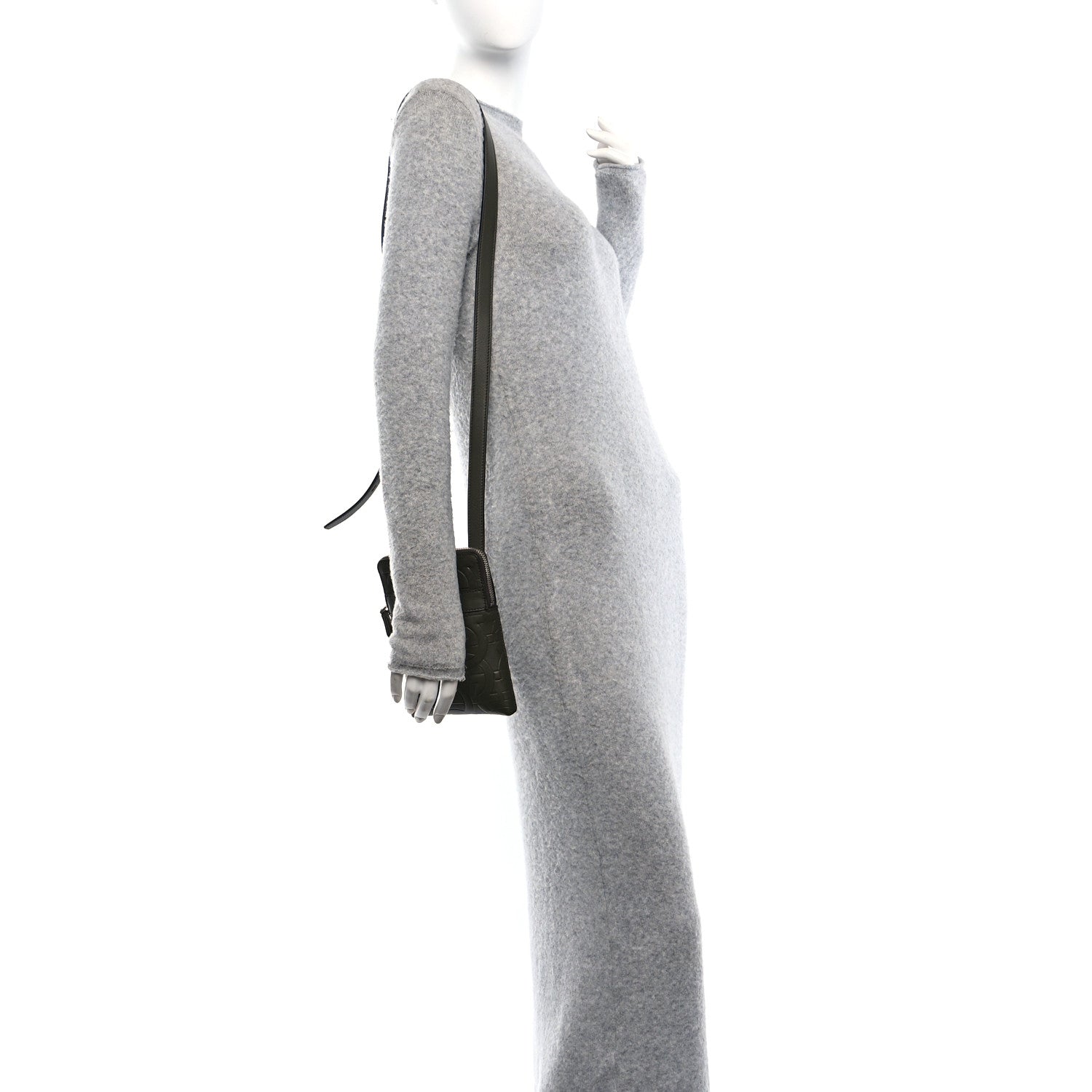 Salvatore Ferragamo Calfskin Embossed Gancini Crossbody Green 2 of 9