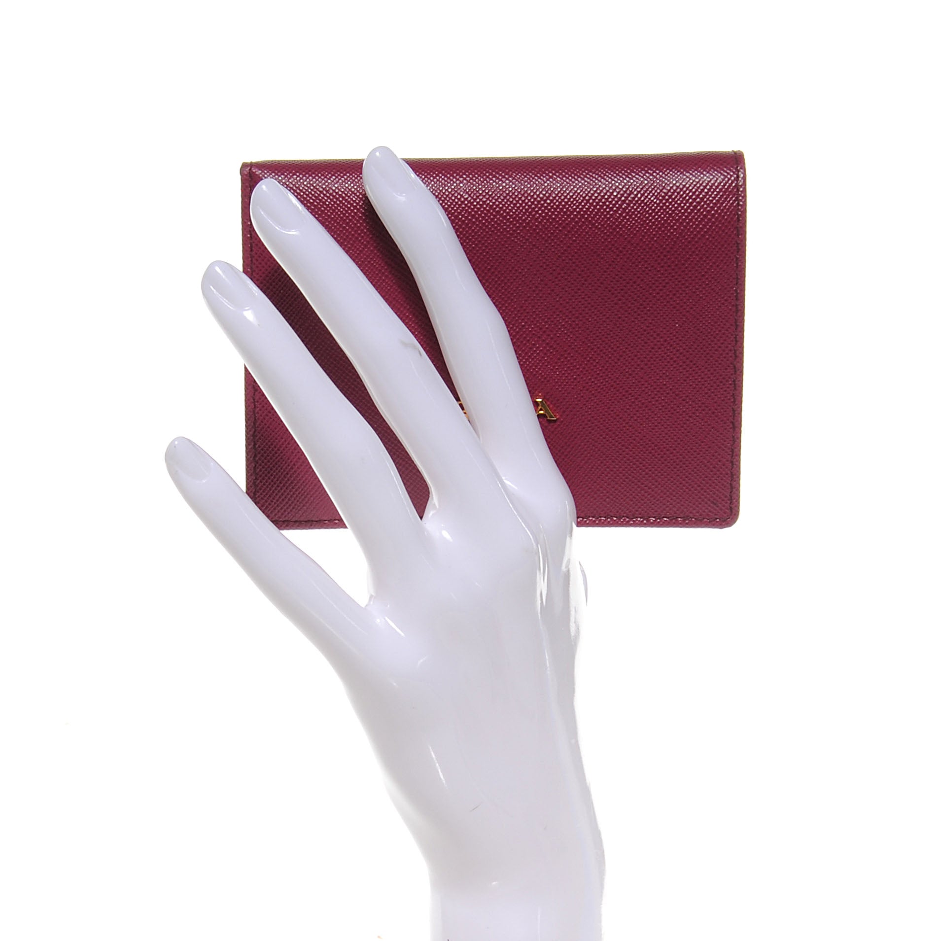 Prada Saffiano Metal Bi-Fold Wallet Ametista 2 of 9