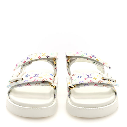 Louis Vuitton LV X TM Monogram Multicolor LV Sunset Flat Comfort Mule 39 White 4 of 9