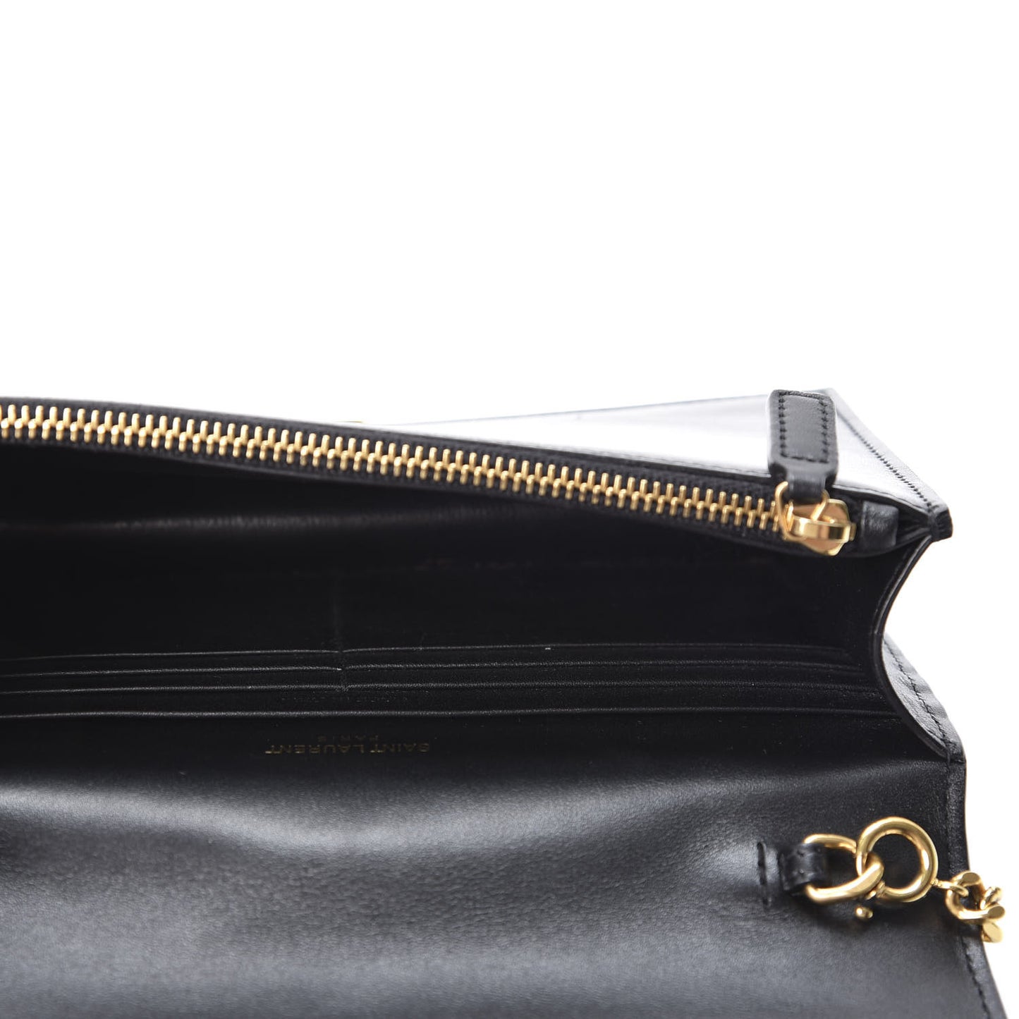 Smooth Calfskin Classic Monogram Kate Tassel Chain Wallet Dark Leaf
