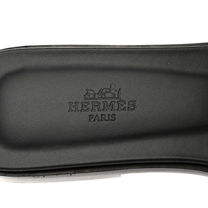 Hermes Box Calfskin Oran Sandals 38 Black 6 of 9