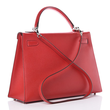 Hermes Epsom Kelly Sellier 32 Rouge Casaque 4 of 38