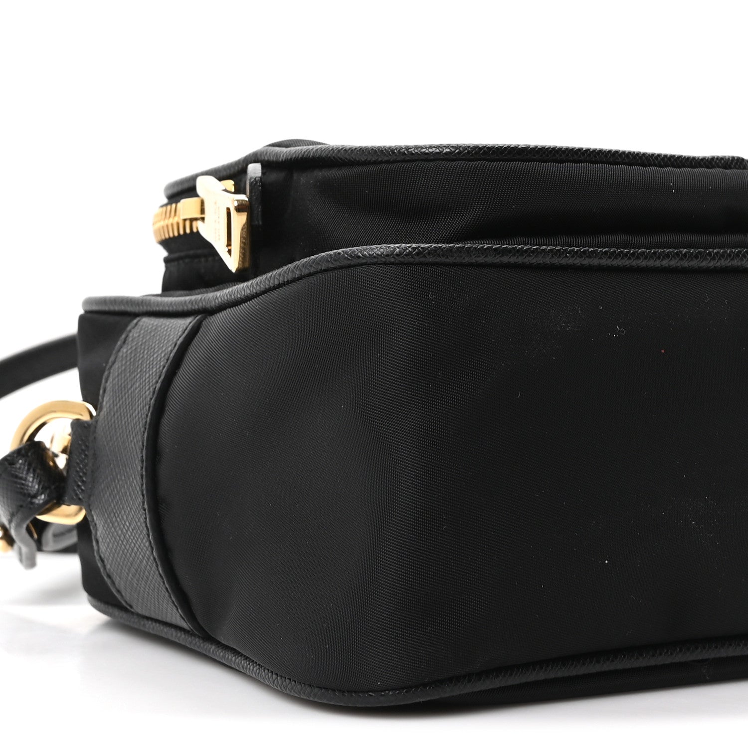 Prada Nylon Vela Saffiano Double Zip Crossbody Black 9 of 10