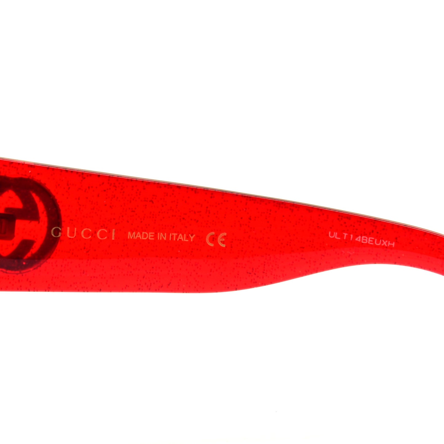 Acetate Glitter Round Frame Sunglasses GG0142SA Red