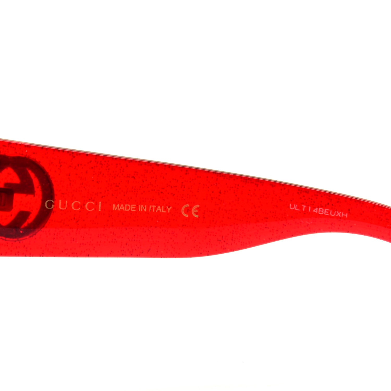 Gucci Acetate Glitter Round Frame Sunglasses GG0142SA Red 5 of 7