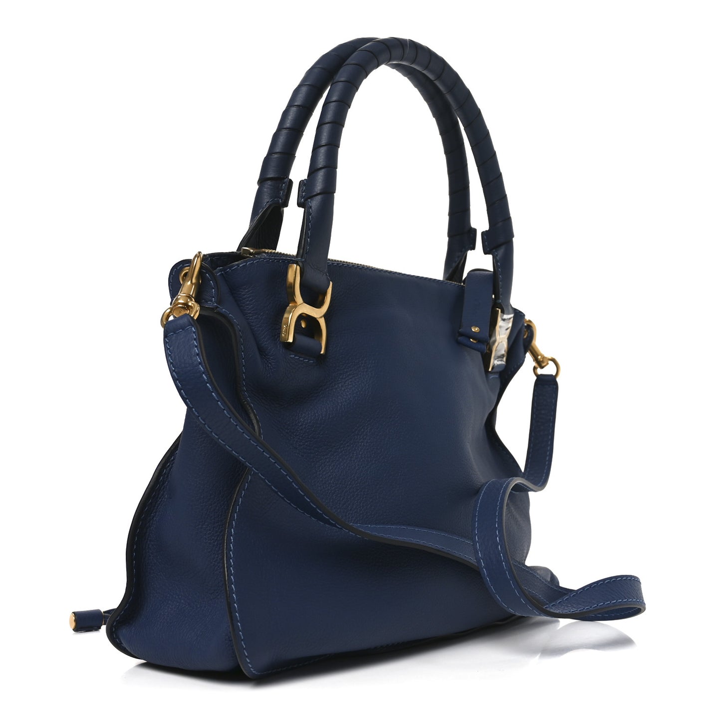 Calfskin Medium Marcie Satchel Scuba Blue