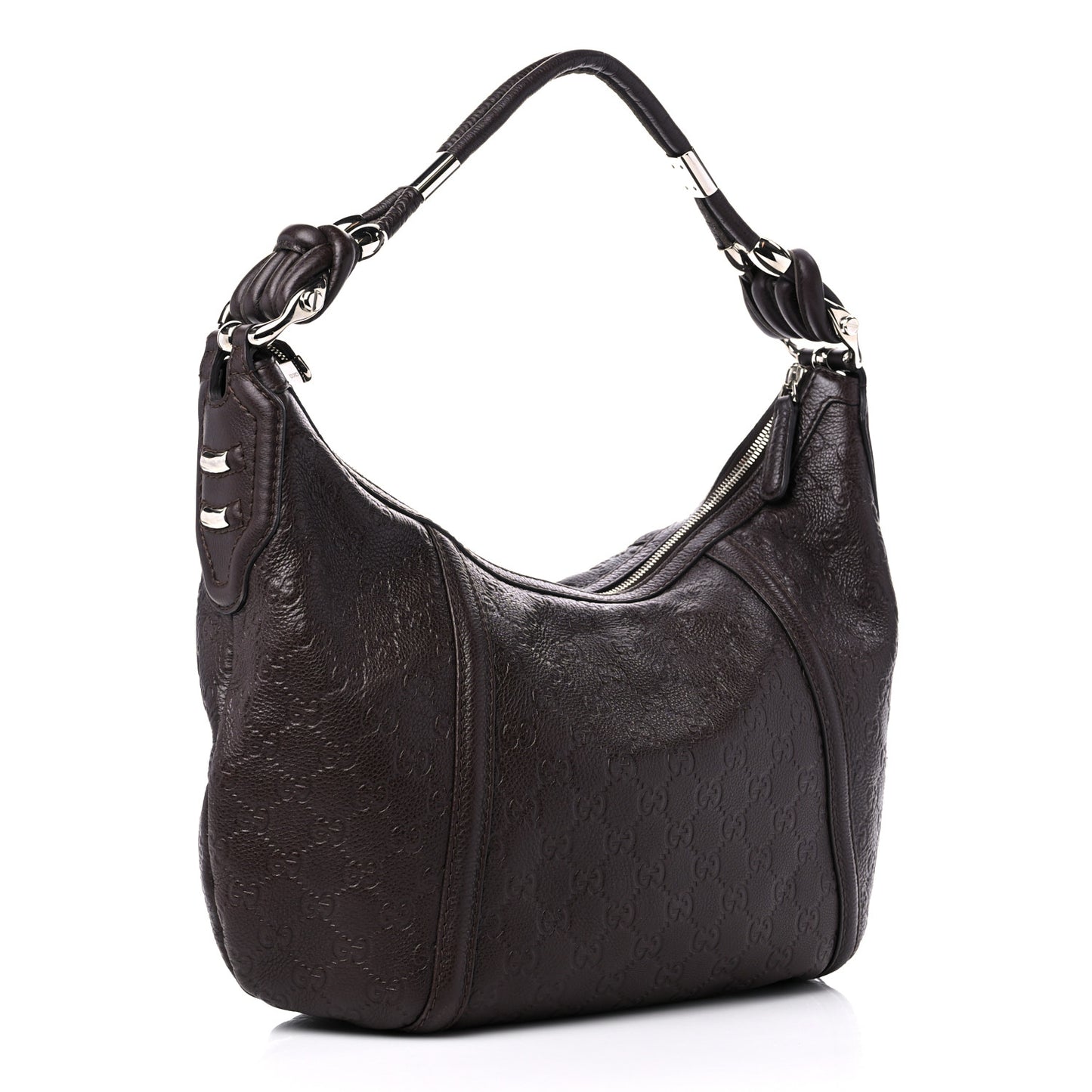 Guccissima Medium Techno Horsebit Hobo Brown