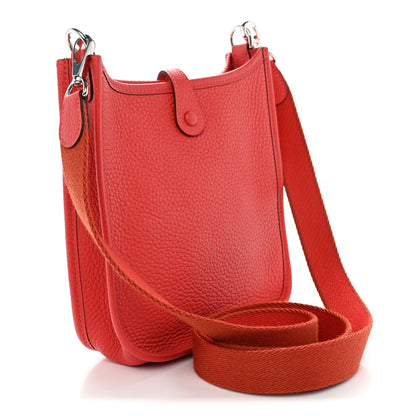 Hermes Taurillon Clemence Amazone Evelyne TPM Rouge Pivoine 3 of 11